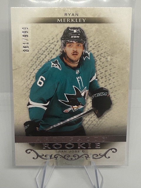 2021-22 Upper Deck Artifacts Ryan Merkley #RED223 RC, SN999 front