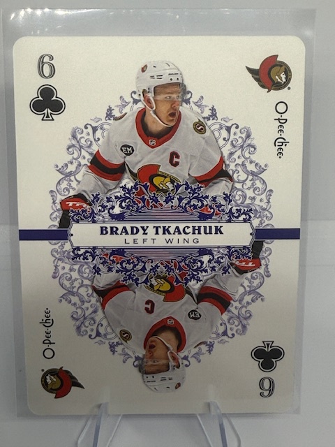 2022-23 O-Pee-Chee - Playing-Cards Brady Tkachuk #6♣ front