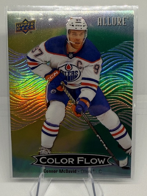 2024-25 Upper Deck Allure - Color Flow Yellow-Green Connor McDavid #CFL-18 front
