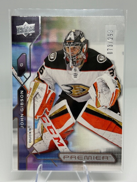 2021-22 Upper Deck Premier John Gibson #74 SN299 front