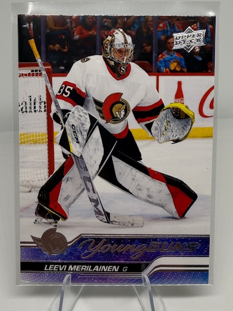 2023-24 Upper Deck Leevi Merilainen #247 RC front
