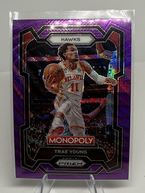 2023-24 Panini Prizm Monopoly - Purple Trae Young #4 front