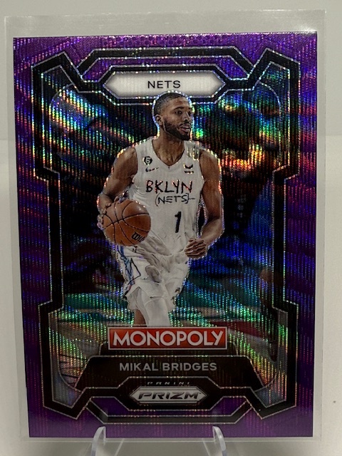 2023-24 Panini Prizm Monopoly - Purple Mikal Bridges #10 front