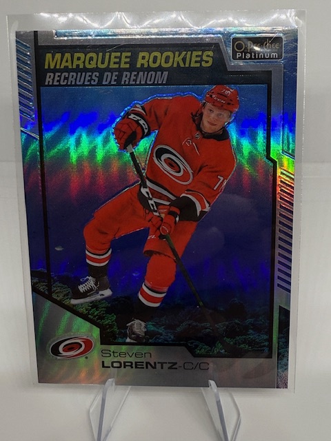 2020-21 O-Pee-Chee Platinum - Aquamarine Steven Lorentz #184 SN499 front