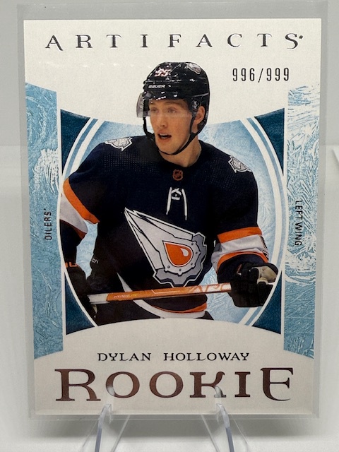2022-23 Upper Deck Artifacts Dylan Holloway #RED212 RC, SN999 front