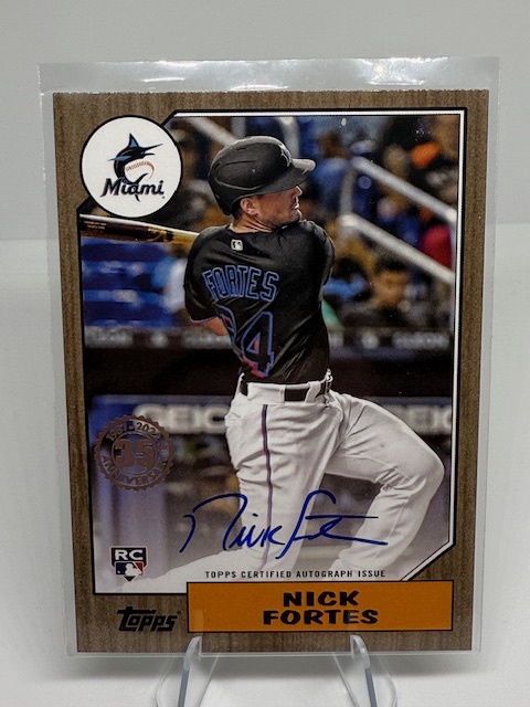 2022 Topps Update - 1987 Topps Baseball 35th Anniversary Autographs Gold Nick Fortes #87BA-NF AU, SN50 front