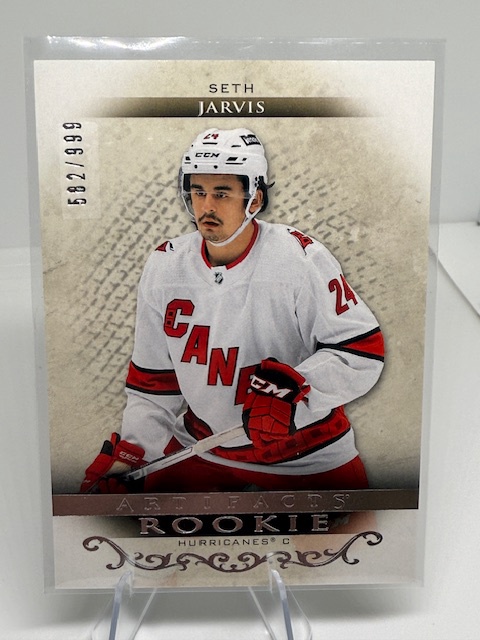 2021-22 Upper Deck Artifacts Seth Jarvis #RED186 RC, SN999 front