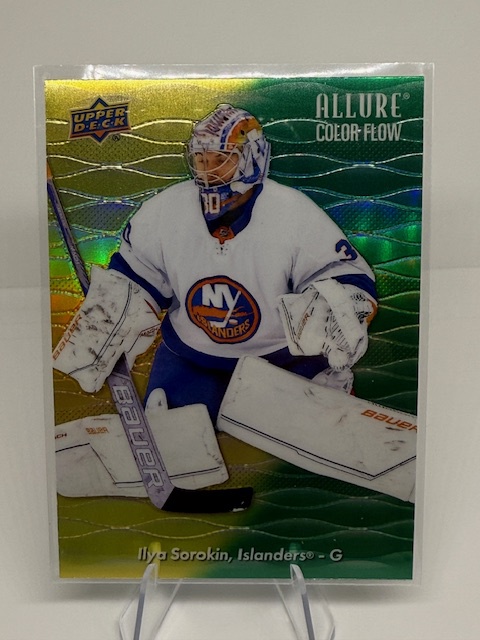 2023-24 Upper Deck Allure - Color Flow Yellow-Green Ilya Sorokin #CF-29 front