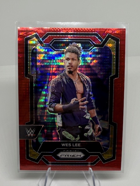 2024 Panini Prizm WWE - Red Pulsar Prizms Wes Lee #165 SN399 front