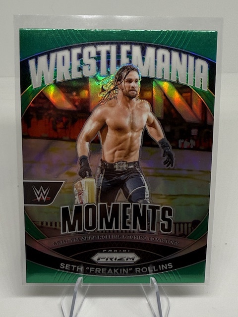 2024 Panini Prizm WWE - WrestleMania Moments Green Prizms Seth “Freakin” Rollins #16 front