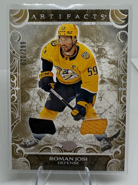 2024-25 Upper Deck Artifacts - Material Gold Roman Josi #49 MEM, SN299 front