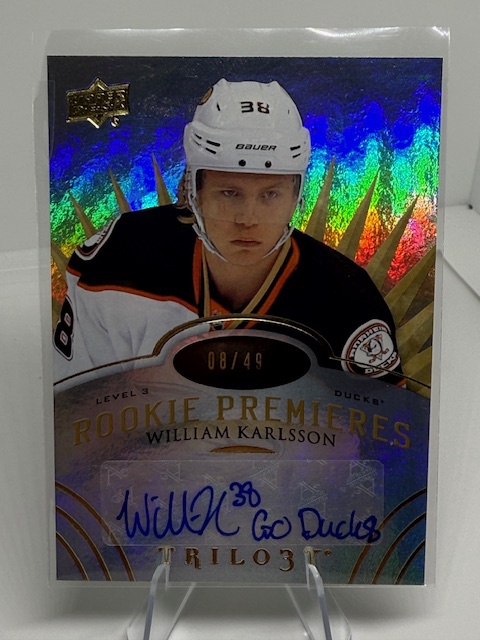 2014-15 Upper Deck Trilogy William Karlsson #188 AU, SN49 front
