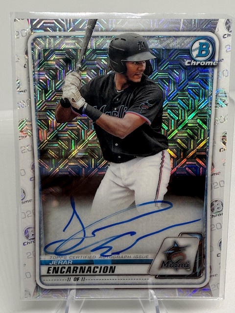 2020 Bowman - Chrome Prospect Autographs Mojo Refractor Jerar Encarnacion #BMA-JE AU front