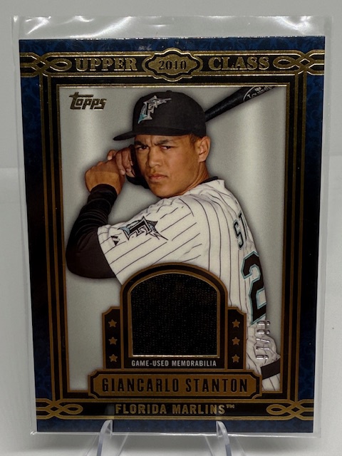 2014 Topps - Upper Class Relics Giancarlo Stanton #UCR-GS MEM, SN99 front