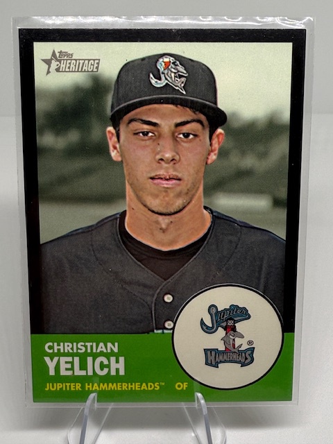 2012 Topps Heritage Minor League - Black Christian Yelich #13 SN96 front