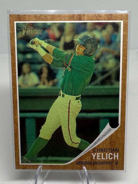 2011 Topps Heritage Minor League - Green Tint Christian Yelich #49 SN620 front