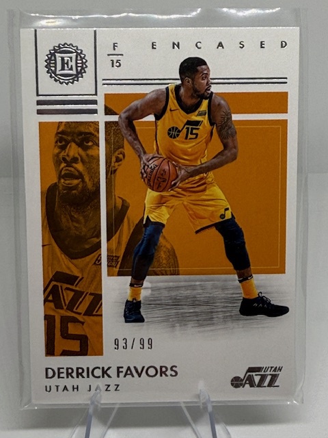 2017-18 Panini Encased Derrick Favors #70 SN99 front