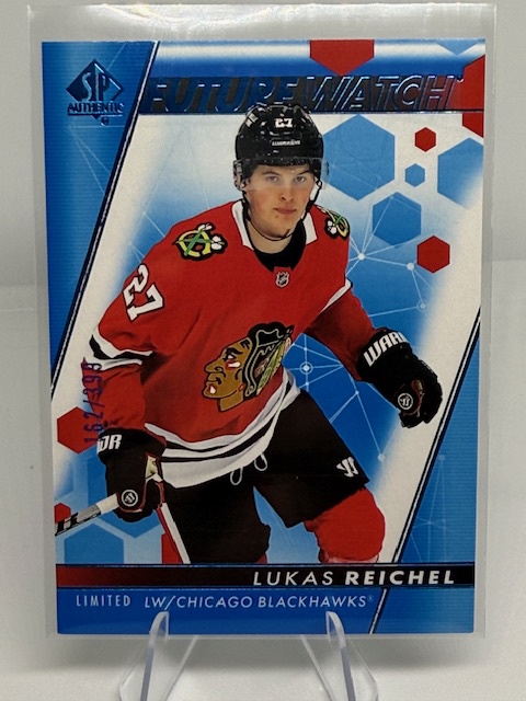 2022-23 SP Authentic - Limited Blue Lukas Reichel #107 SN399 front