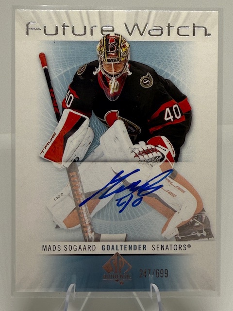 2022-23 SP Authentic - 2012-13 Retro Future Watch Autographs Mads Sogaard #RFWA-MS AU, SN699 front