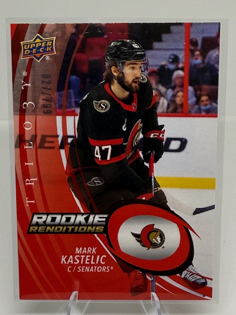 2022-23 Upper Deck Trilogy - Rookie Renditions Red Mark Kastelic #RR-9 SN799 front