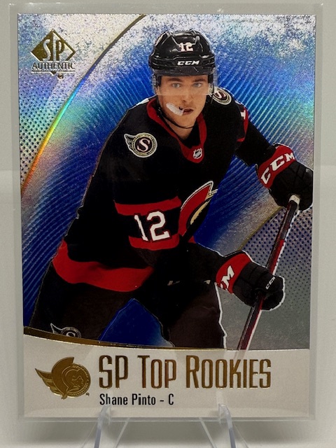 2021-22 SP Authentic - SP Top Rookies Blue Shane Pinto #TR-14 front