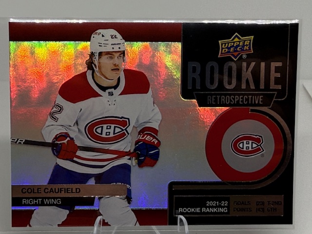 2022-23 Upper Deck - Rookie Retrospective Cole Caufield #RR-9 front