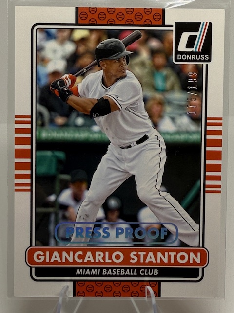 2015 Donruss - Press Proofs Silver Giancarlo Stanton #110 SN199 front