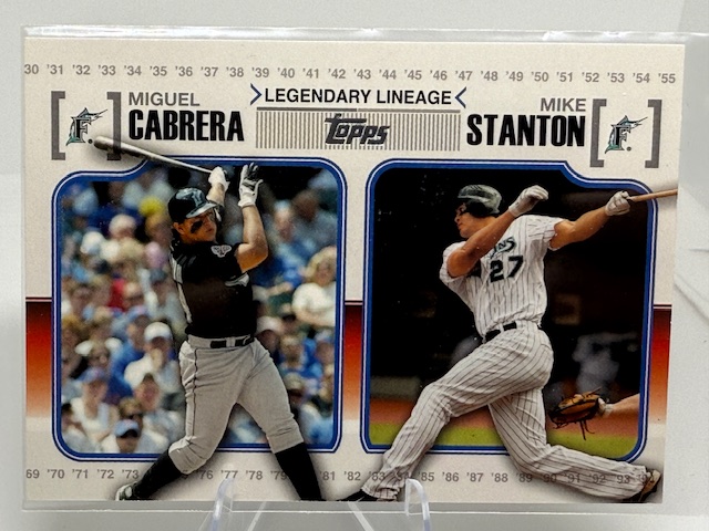 2010 Topps Update - Legendary Lineage Miguel Cabrera / Mike Stanton #LL-66 front