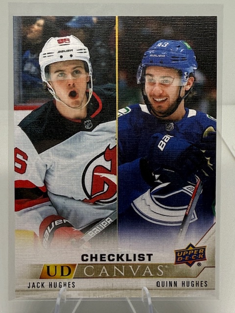2022-23 Upper Deck - UD Canvas Jack Hughes / Quinn Hughes #C90 front