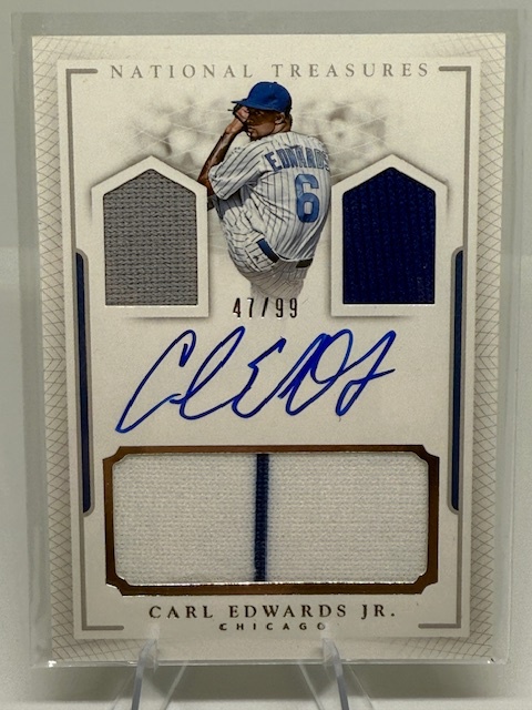 2016 Panini National Treasures - Player’s Collection Signatures Carl Edwards Jr. #PCS-CE AU, MEM, SN99 front