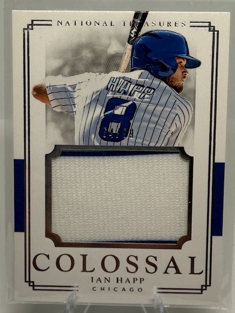 2017 Panini National Treasures - Colossal Materials Ian Happ #CM-IH MEM, SN99 front