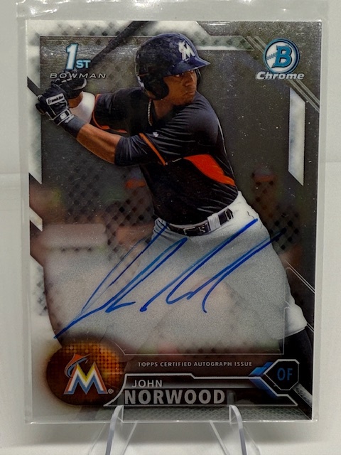 2016 Bowman Chrome - Prospects Autographs John Norwood #CPA-JN AU front
