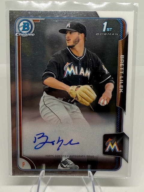 2015 Bowman Draft - Chrome Draft Pick Autographs Brett Lilek #BCA-BL AU front