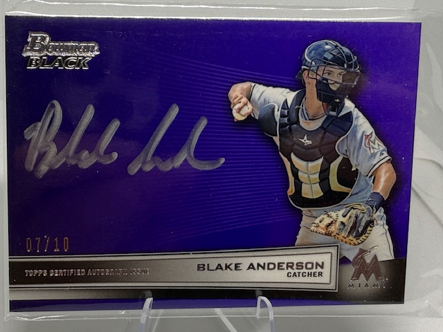 2014 Bowman Draft - Black Collection Autographs Violet Blake Anderson #BBC-BAN AU, SN10 front