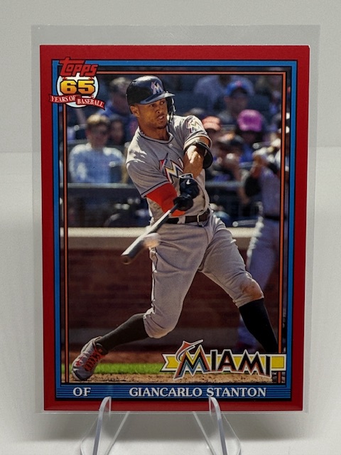 2016 Topps Archives - Red Border Giancarlo Stanton #257 SN50 front