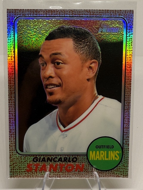2017 Topps Heritage - Chrome Refractor Giancarlo Stanton #THC-401 SN568 front