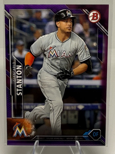 2016 Bowman - Purple Giancarlo Stanton #48 SN250 front