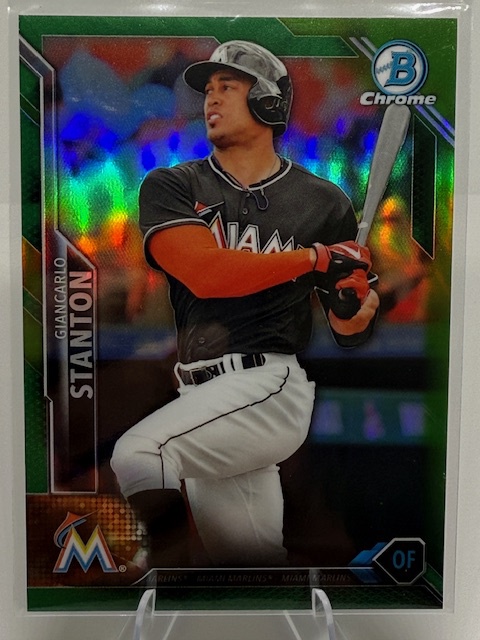 2016 Bowman Chrome - Green Refractor Giancarlo Stanton #91 SN99 front