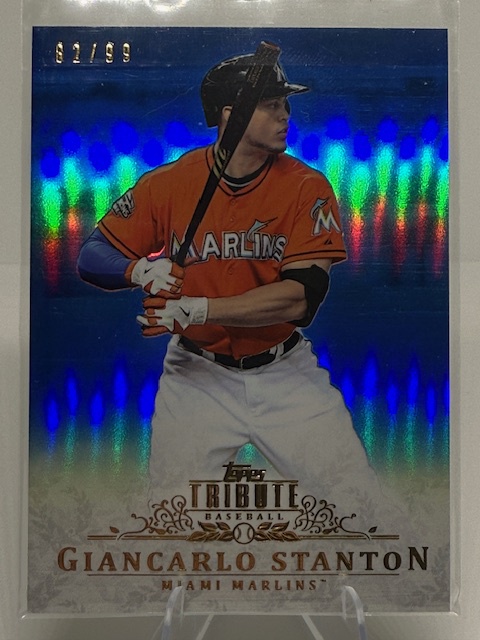 2013 Topps Tribute - Blue Giancarlo Stanton #17 SN99 front