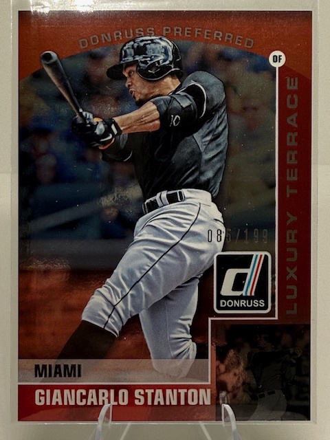 2015 Donruss - Donruss Preferred Red Giancarlo Stanton #25 SN199 front