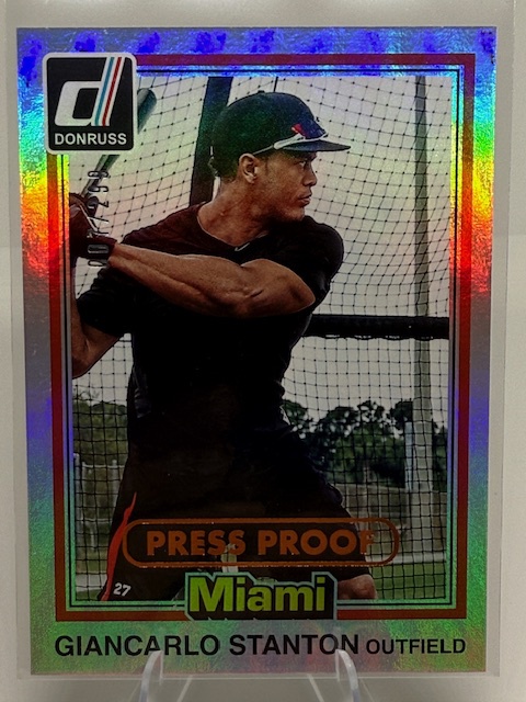 2015 Donruss - Inaugural 1981 Edition Press Proof Bronze Giancarlo Stanton #208 SN299 front
