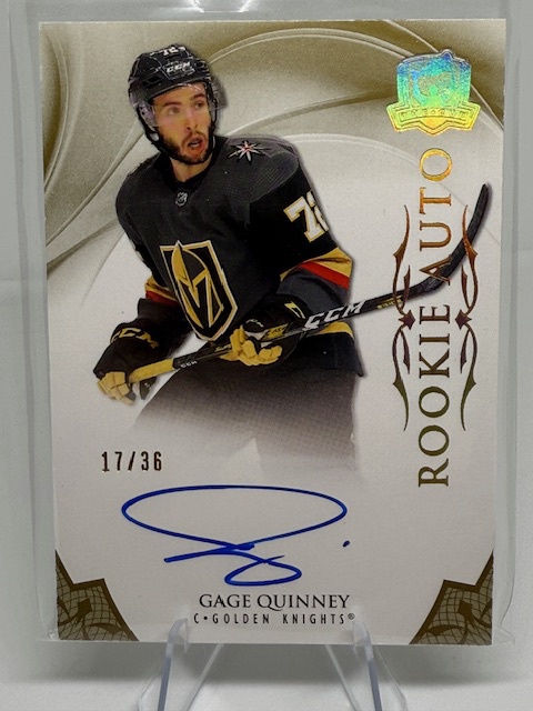 2020-21 Upper Deck The Cup - Gold Spectrum Foil Gage Quinney #112 AU, SN36 front