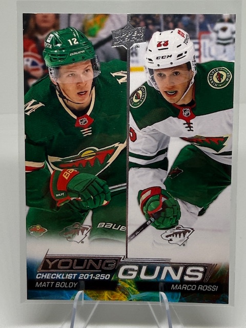 2022-23 Upper Deck Young Guns Checklist (Matt Boldy / Marco Rossi) #250 front