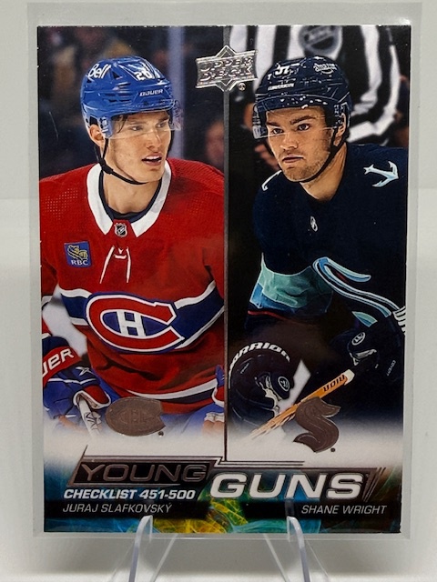 2022-23 Upper Deck Young Guns Checklist (Juraj Slafkovsky / Shane Wright) #500 front