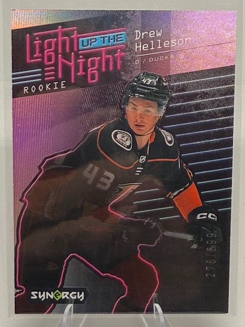 2023-24 Upper Deck Synergy - Light Up the Night Rookies Pink Drew Helleson #LN-DH SN699 front