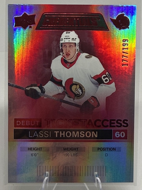 2021-22 Upper Deck Credentials - Red Lassi Thomson #74 SN199 front