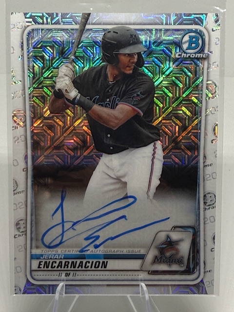 2020 Bowman - Chrome Prospect Autographs Mojo Refractor Jerar Encarnacion #BMA-JE AU front