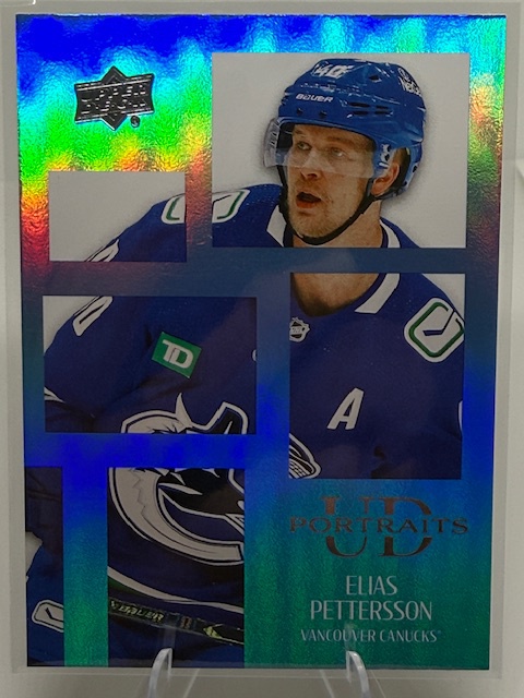 2024-25 Upper Deck - UD Portraits Speckled Elias Pettersson #P-1 front