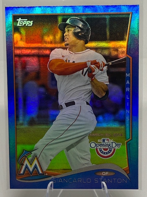 2014 Topps Opening Day - Blue Giancarlo Stanton #187 SN2014 front