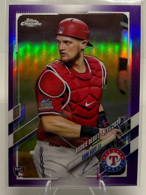 2021 Topps Chrome Update - Purple Refractor Sam Huff #USC60 front